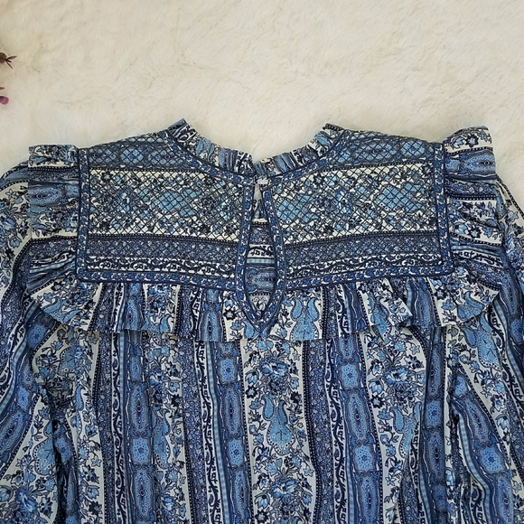 DOEN Mountain Dress in Blue Mandevilla Vine Floral Print - Picture 7 of 9